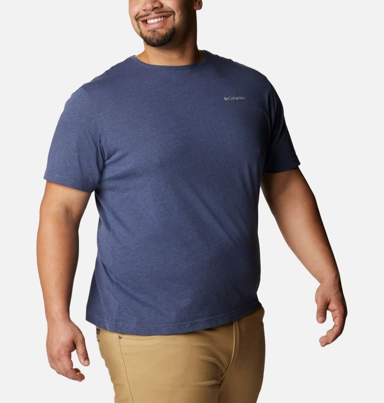 Men's Columbia Thistletown Hills Short Sleeve T Shirts Navy | Plus Size CA-U16A5